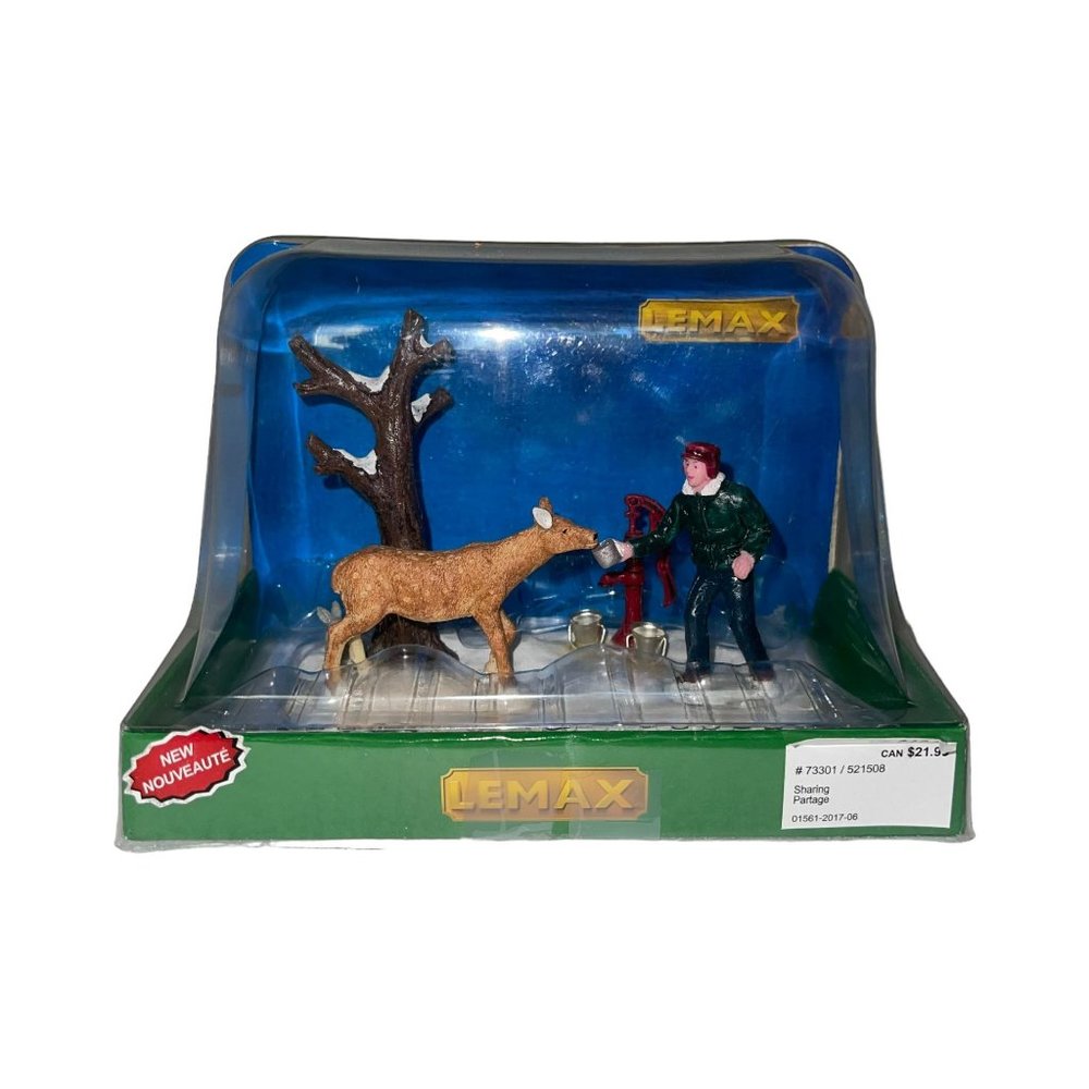 Rare Lemax Sharing Partage 73301 Christmas Village Accessory Table Accent Deer